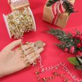thumbnail image 3 of 1 Roll 16.4Ft/5m Beaded Christmas Garland Gold Strands Iridescent Diamond Beading Trim Bead String Garland Ornament for Christmas Tree Wedding Party Home Chandelier Decoration for making, 3 of 6