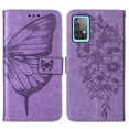 thumbnail image 4 of Mantto Samsung A52 Case, Magnetic Folio Butterfly Patterned Wallet Case, PU Leather with Wrist Strap Credit Card Holder Slots Kickstand Protective Cover For Samsung Galaxy A52, Lightpurple, 4 of 10