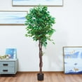 thumbnail image 2 of Maydear Artificial Mini Banyan in Pot Faux Houseplant, for Indoor Outdoor House Home Office Garden Modern Decoration Housewarming Gift, 51”, 2 Pack, 2 of 3