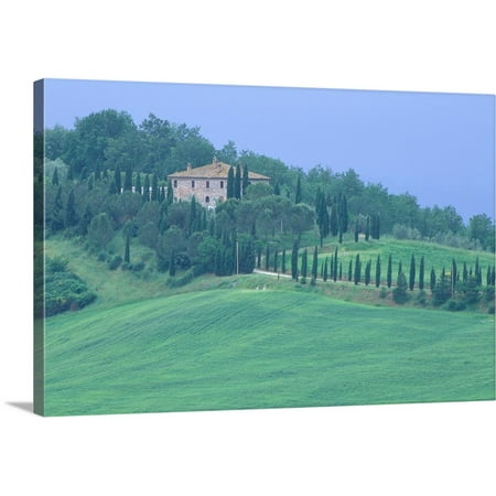 Great BIG Canvas | Julie Eggers Premium Thick-Wrap Canvas entitled Europe, Italy, Tuscany. Villa on tree lined hillside in