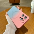 thumbnail image 4 of Compatible with iPhone 14 Pro Max Phone Case[Magsafe Compatible] Gradient Color Design TPU Silicone Shockproof Non-Slip with Camera Lens Protector for iPhone 14 Pro Max(Pink&Sierra Blue), 4 of 13