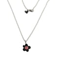 thumbnail image 4 of Sterling Silver Cabochon Pink tourmaline center Stone Flower Pendant Necklace, 4 of 5