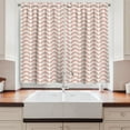 thumbnail image 2 of Ambesonne Abstract Kitchen Curtains, Rainbow Like Stripes Art, 55"x36", Dark Salmon Tan and Ecru, 2 of 3