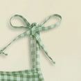 thumbnail image 4 of KPOPLK Toddler Baby Girl Swimsuit Bow Embroidery Checkered Print Ruffle Bikini Sleeveless Bathing Suit Swimwear toddler Swimwear under $5(15-18 Months,Green), 4 of 6