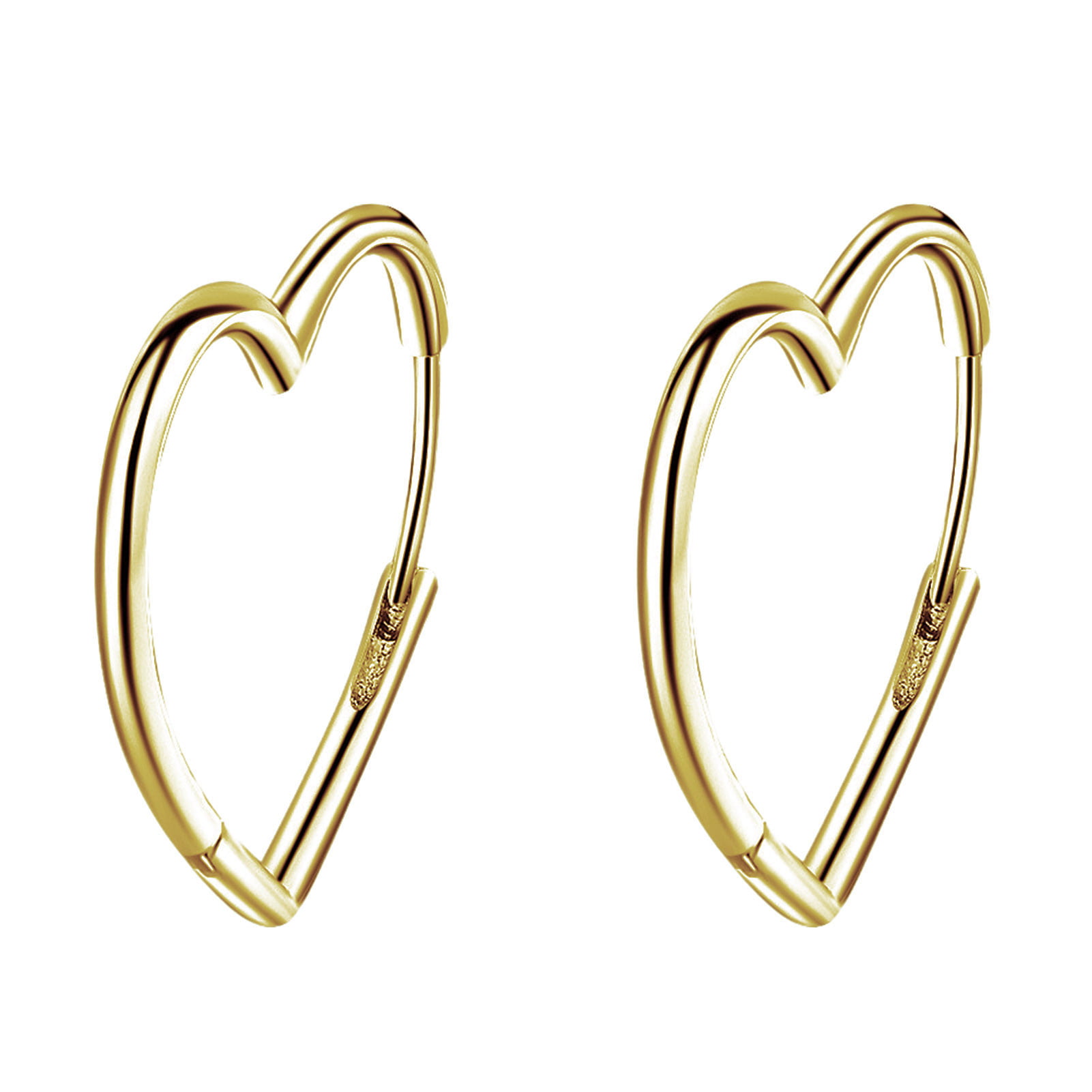 Grandest Birch Heart Love Letters Women Metal Ear Hoop Earrings Charming Jewelry Gift Copper Yellow, Adult Unisex, Size: One Size