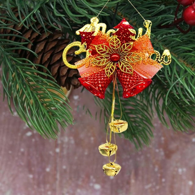 Xihbxyly Campanas Navideñas, Decoración En Rojo, Azul y Amarillo, Sonido Nítido, Símbolo Festivo Tradicional, Elegantes Adornos para El Árbol, Ambiente Alegre, Fáciles de Colgar, Tamaño 30 X 15 X 2 C