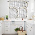 thumbnail image 3 of White Marble Kitchen Curtains Valances and Tiers Set of 3 Abstract Gold Circle Marble Texture Contemporary Tier Curtains and Valance with Rod Pocket for Small Windows, 27.5"x24", 3 of 9