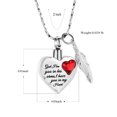 thumbnail image 2 of January Birthstone Heart with Feather Cremation Jewelry for Ashes Urn Necklace Lockets for Human Ashes Pet Ashes Holder, 2 of 5