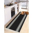 thumbnail image 3 of Black Striped Hallway Runner Rug 2x6ft, Farmhouse Black White Stripes Washable Woven Living Room Bedroom Kitchen Bathrom Carpet with Tassels, Non-Shedding Indoor Outdoor Throw Door Mat for Entryway, 3 of 5