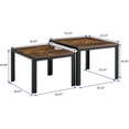 thumbnail image 2 of Tabaray Nesting Coffee Table Set End Tables Set of 2 Modern Square Stacking Snack Table Wood Small Side Table Bedside Tables with Metal Frame for Living Room(Brown), 2 of 16