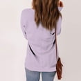 thumbnail image 5 of Kagetolytai Womens Tops Womens Casual V Neck Sweatshirt Loose Soft Long Sleeve Pullover Tops Solid Shirts With Side Pockets Plus Size Tops for Women Light Purple S, 5 of 7