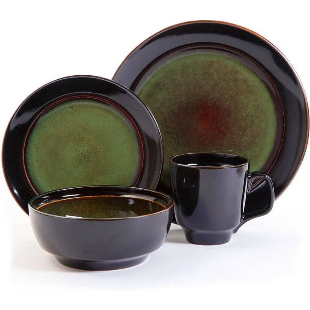 Gibson Studio Villa Mosa 16-Piece Dinnerware Set, Green