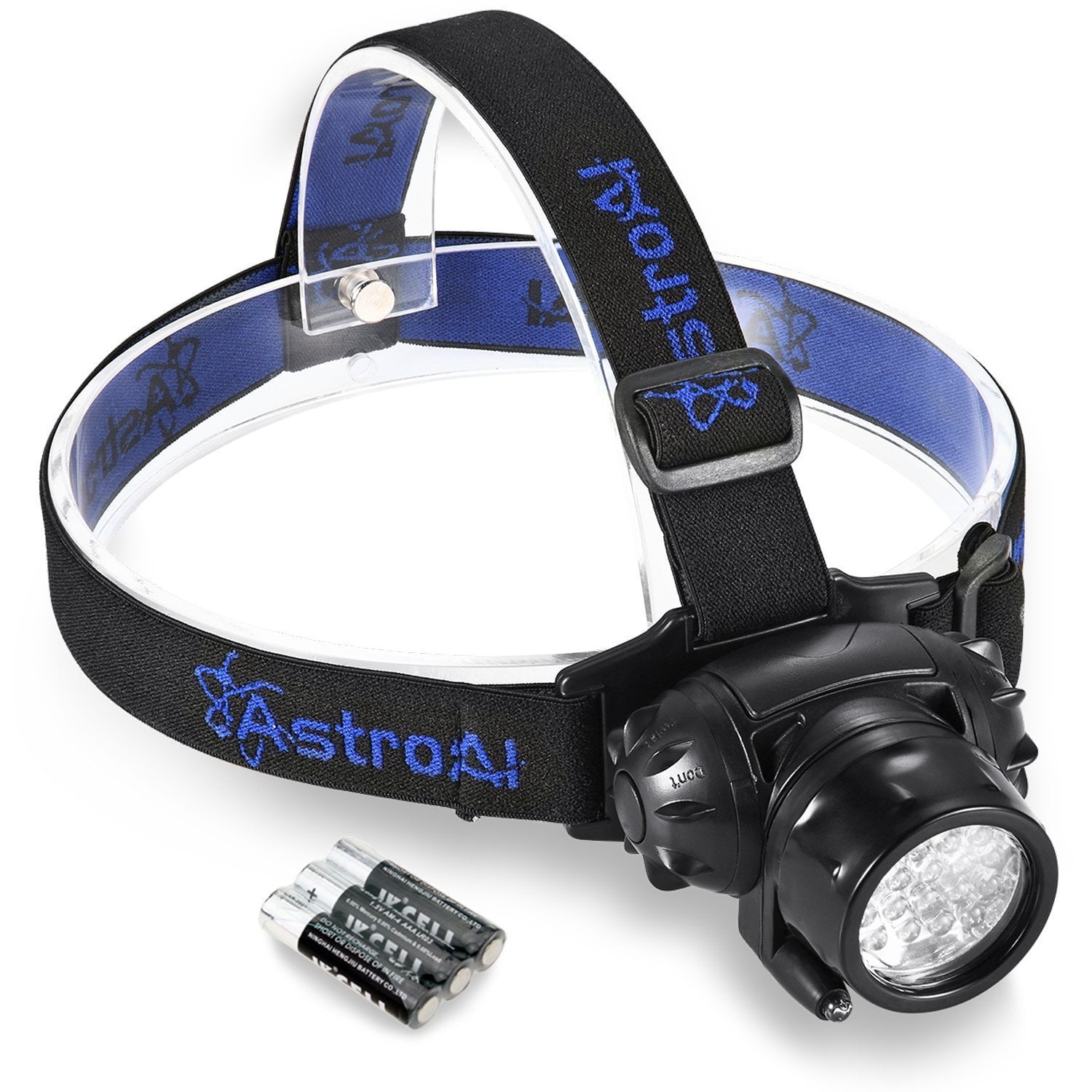 AstroAI LED Headlamp, 4 Modes Headlight, Battery Powered Helmet Light
