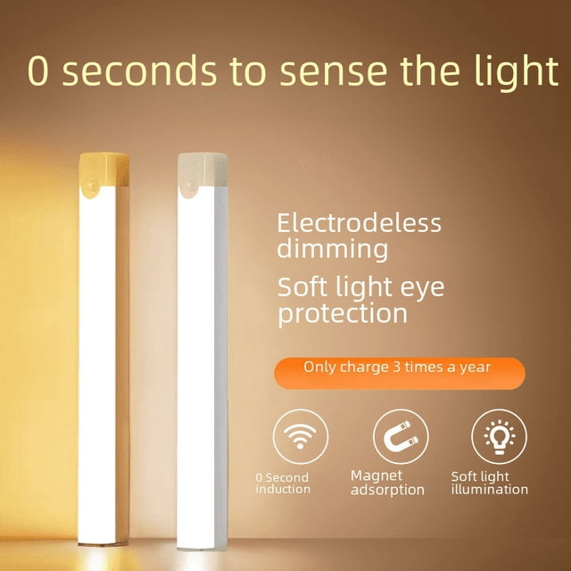 Lámpara de noche creativa e inteligente con inducción del cuerpo humano, luz LED con absorción magnética, para armario, armario, pasillo, mesita de noche para madres y bebés
