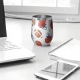thumbnail image 3 of 12oz Stemless Wine Tumblers White Background Football Helmets Pattern Vacuum Insulated Stainless Steel Travel Tumbler Cups Mug with Lid and Straw for Champaign,Cocktail,Beer with Cleaning Brush, 3 of 5