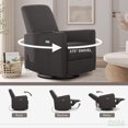 thumbnail image 3 of Evolur Harlow Deluxe Upholstered Glider, Power Recliner USB Port with in-Built Massager, Charcoal, 3 of 7