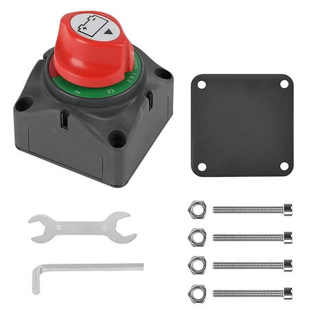 

Battery Switch 12V/24V/48V/60V Battery Disconnect Switch Power Cut Switch Disconnect Isolator with Mounting Bolts Double-head & Hexagonal Wrench for Boat SUV Truck Yacht (On/Off)