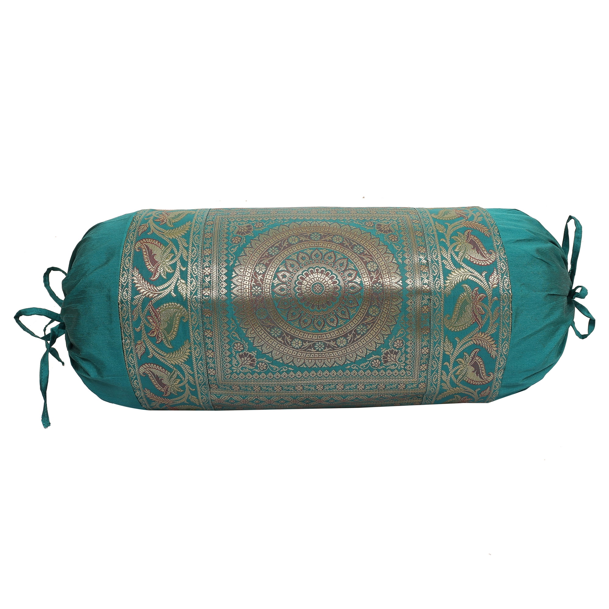 Stylo Culture Traditional Polydupion Cylindrical Yoga Bolster Pillow