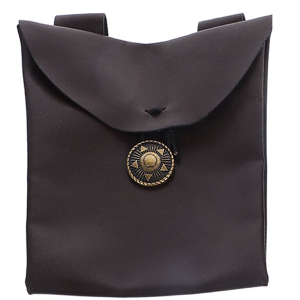 KAKOWELY Bolsa de almacenamiento de cuero de PU medieval, monedero portátil retro, bolsa vintage