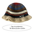 thumbnail image 3 of Knitted Hat for Women Striped Fisherman Hat Ethnic Color Contrast Cap Fashion Female Hat Teens Headwear, 3 of 9
