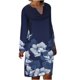 thumbnail image 1 of Vestido largo hasta la rodilla con cuello en V y manga larga con estampado cómodo e informal a la moda para mujer Pompotops  hdfakjf3068, 1 of 8