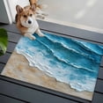 thumbnail image 4 of Abstract Beach Waves Washable Small Entryway Area Rugs 2'x3', Watercolor Blue Ocean Low Pile Throw Rug Non-Slip Sturdy Edge Binding Carpet for Front Door Floor Room Entry, 4 of 9