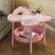 thumbnail image 5 of Mesa Auxiliar de 2 Niveles con Forma de Mariposa - Mesa de Centro Multifuncional con Estante de Almacenamiento para Sala de Estar, Dormitorio U Oficina - Blanco, Amarillo, Rosa, Negro, Verde, 5 of 6