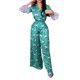 thumbnail image 1 of Traje informal Sunloudy para mujer, camisa de manga larga con estampado geométrico de plumas y pantalones largos de pierna ancha estampados Sunloudy  S M L XL XXL, 1 of 8