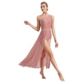 thumbnail image 2 of iiniim Robe Sans Manches à Paillettes avec Strass pour Danse Lyrique, Rose Poussiéreux m, 2 of 7