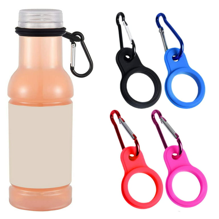 7 Pieces Silicone Water Bottle Clip Holder Carrier with Strap Outdoor Water  Bottle Strap Lanyard for Walking Backpack Portable Water Bottle Ring