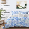 thumbnail image 4 of Blue Flowers Bedding 3 Piece Duvet Cover Set Twin Size, Watercolor Summer Botanical Floral Soft Microfiber Comforter Cover with Zipper Closure & Pillowcases, Wrinkle & FadeResistant Quilt Cover, 4 of 9