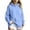 *Light Blue, variant on Binmer Women's Long Sleeve Hooded Sweatshirt with Side Split Hem,Casual Loose Pullover ,L