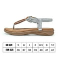 thumbnail image 4 of SHIBEVER Womens Summer Flats Sandals Casual Bohemia Beach Shoes Dress Ankle Elastic Strap Sandals Silver 7, 4 of 7