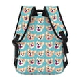 thumbnail image 4 of Rateoe Cute Corgi Head Pattern Casual Backpack for School, Work, Travel – Adjustable Straps, Multiple Compartments – Ergonomic Design, Fits Laptops and Tablets, 4 of 5