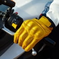 thumbnail image 2 of Motorcycle Riding Winter Waterproof Gloves Leather Gloves Thermal Warm Inner Touch Screen Motorbike Bike Gloves for Men (Brown,XL), 2 of 7