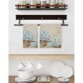 thumbnail image 3 of Blue Hydrangea Kitchen Dish Towels for Drying Dishes Set of 2, Flowers Leaves Butterfly Retro Khaki Waffle Weave Microfiber Hand Tea Bathroom Towels Quick Dry & Absorbent Towel 15.7x23.6, 3 of 7