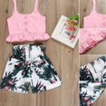 thumbnail image 4 of 2pcs/set Summer Toddler Baby Girls Vest Crop Tops Short Pants Outfits Clothes Set, 4 of 5