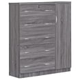 thumbnail image 1 of Pemberly Row Armoire Haute en Bois à 5 Tiroirs, Fini Gris, 1 of 5