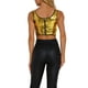 thumbnail image 3 of TOP CROP METÁLICO CON LENTEJUELAS INSPIRE CHIC PARA MUJERES, BRILLANTE Y SIN MANGAS, PARA FIESTAS Y CLUB, TALLA L, 3 of 6