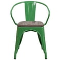 thumbnail image 6 of Flash Furniture Green Metal Chair with Wood Seat and Arms, 6 of 6