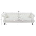 thumbnail image 4 of Living Room Sofa, Modern Upholstered Loveseat with Button Tufted Backrest and Nailhead Trim Armrest, 84 Inch Long Sofa Couch with Acrylic Legs and Padded Seat, 660 lbs Weight Capacity, White, 4 of 7
