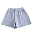 thumbnail image 7 of Sheghy Women's Shorts 100%Cotton Women Solid High Waist Slimming Loose Casual Summer Shorts Light Blue XL, 7 of 7