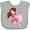 AC-Heather Grey, variant on Inktastic Superhero Girl, Brown Hair, Pink Costume Girls Baby Bib