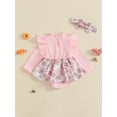 thumbnail image 5 of aturustex Infant Baby Girl 2 Piece Fall Outfits 0 3M 6M 12M 18M Newborn Ruffle Long Sleeve Romper Milk Cookie Print Bodysuits Dress Crew Neck Jumpsuit Girls Fashion Cute Casual Daily Clothes, 5 of 8