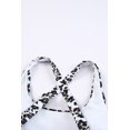 thumbnail image 4 of ABPHQTO Conjunto de bikini de cintura alta con cuello en U cruzado estampado negro para mujer, 4 of 5