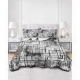 thumbnail image 2 of Twin XL Quilt Bedding Set, Blue Grey Geometric Reversible Summer Quilt 3 Pieces, Shabby Vintage Abstract Art Lightweight Bedspreads Coverlets with 2 Pillow Shams for All Seasons, 2 of 5