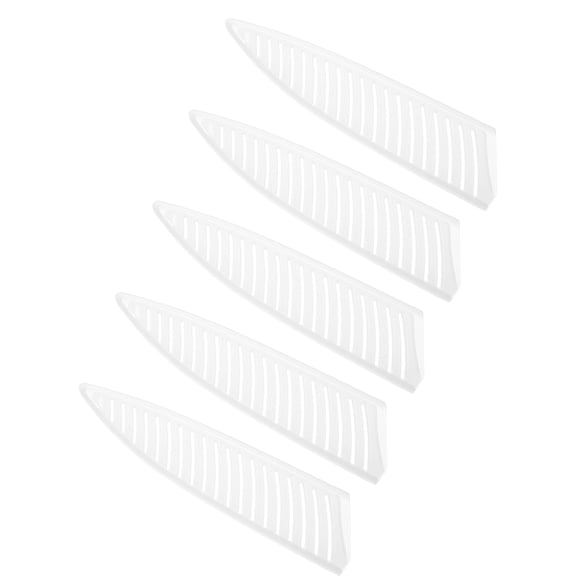 5 Pack PP Safety Knife Cover Sleeves, Blade Edge Guards Protector, Universal Knife Sheath for 8" Kitchen Knife, White