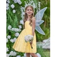 thumbnail image 3 of Vestido tutú Arshiner amarillo con estampado floral para niñas de 3 a 4 años, 3 of 4