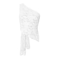 thumbnail image 4 of Women Lace Tank Top One Shoulder Tie Back Spaghetti Strap Crop Top Backless Cut Out Summer Going Out Top Lace Top plus Extra Long Tops for Women plus Size Long Shirt plus Size Exercise Clothes for, 4 of 5