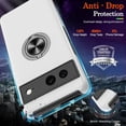 thumbnail image 4 of KOMI Pixel 7 Case, Google Pixel 7 Case with HD Screen Protector, Shockproof Google Pixel 7 Phone Case with 360° Magnetic Ring Holder Kickstand Phone Case for Google Pixel 7 Silver, 4 of 5